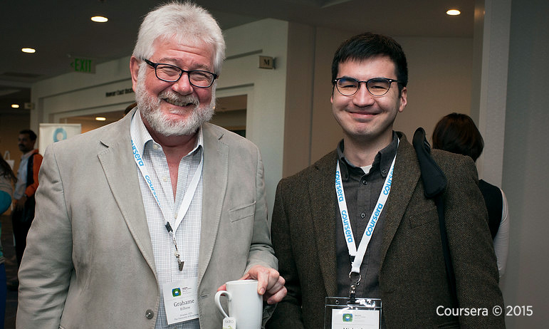 Professor Grahame Bilbow (left) and Dr. Michael Pittman (right) at the Coursera Partners Conference.